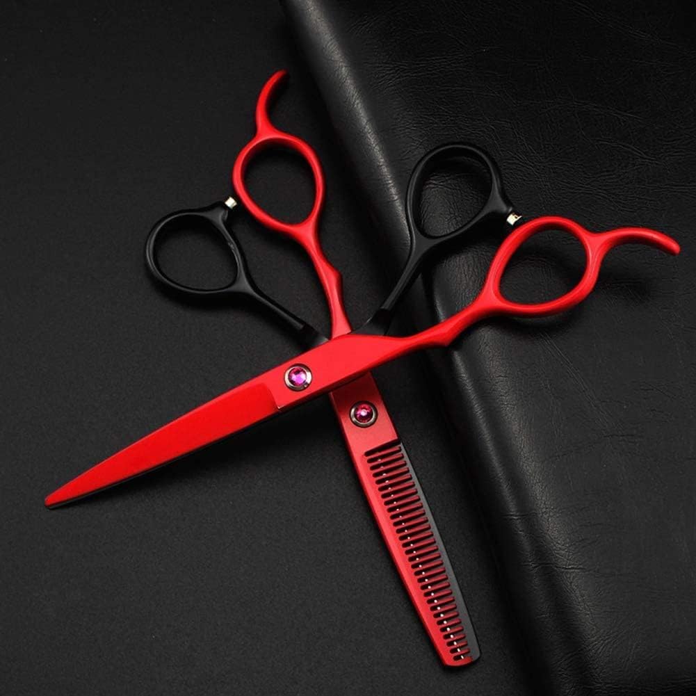 Professional Left-Handed Hair Cutting Kit - 6 Inch Hairdressing Scissors Set with Straight and Thinning Shears