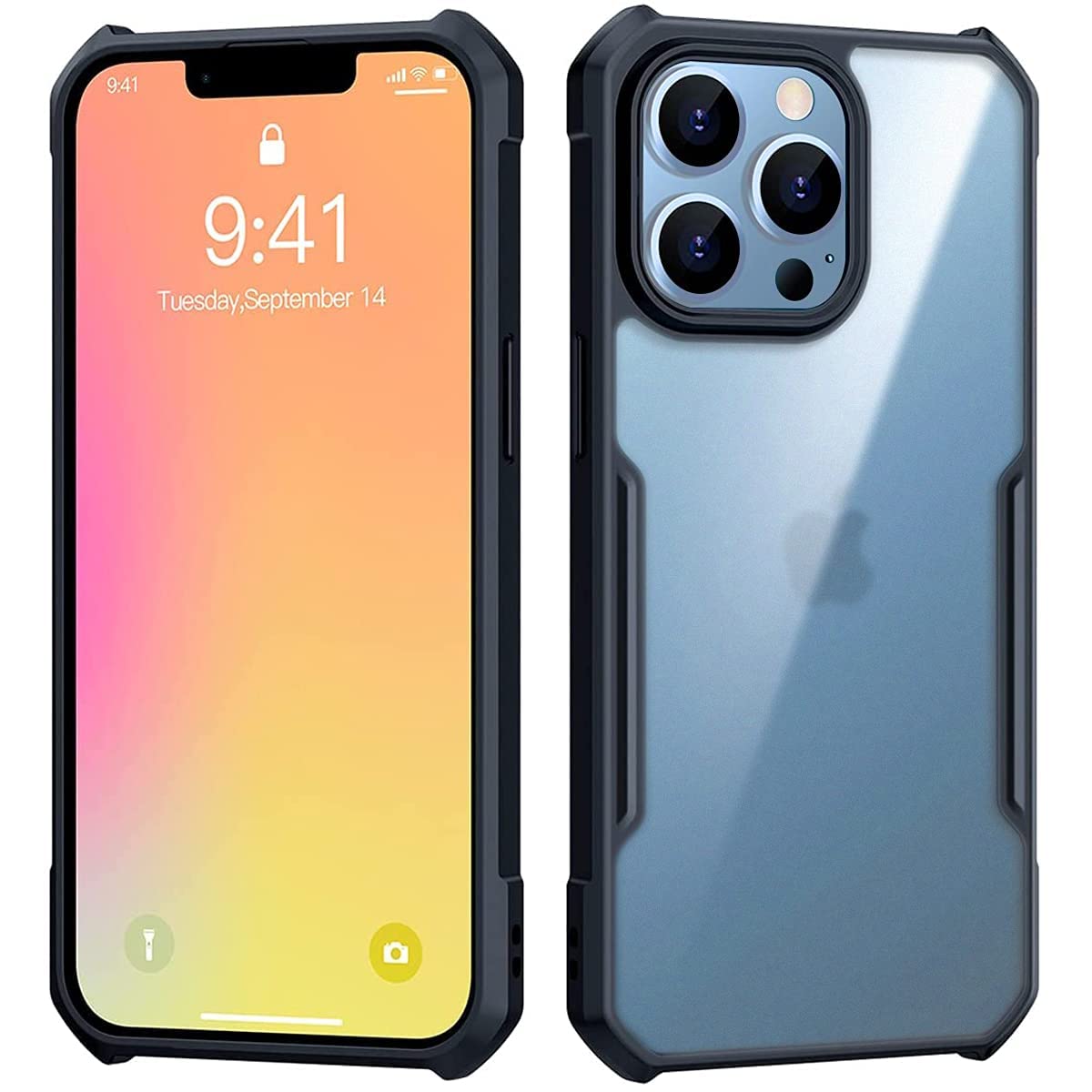 Thin Fit iPhone 13 pro max TPU Case, Bumper Transparent Cover, Side