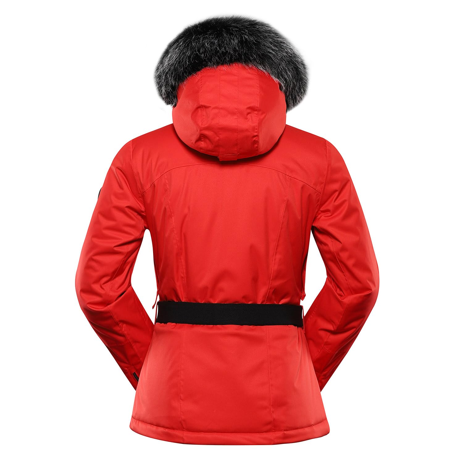 ALPINE PRO OLADA Damen Modische Skijacke mit Kapuze, Stretch Snowboard Jacke mit Pelz, Winterjacke mit Schneefang, Outdoorjacke, Wanderjacke, Jacke für die Berge, Wasserdichte und Atmungsaktive Jacke