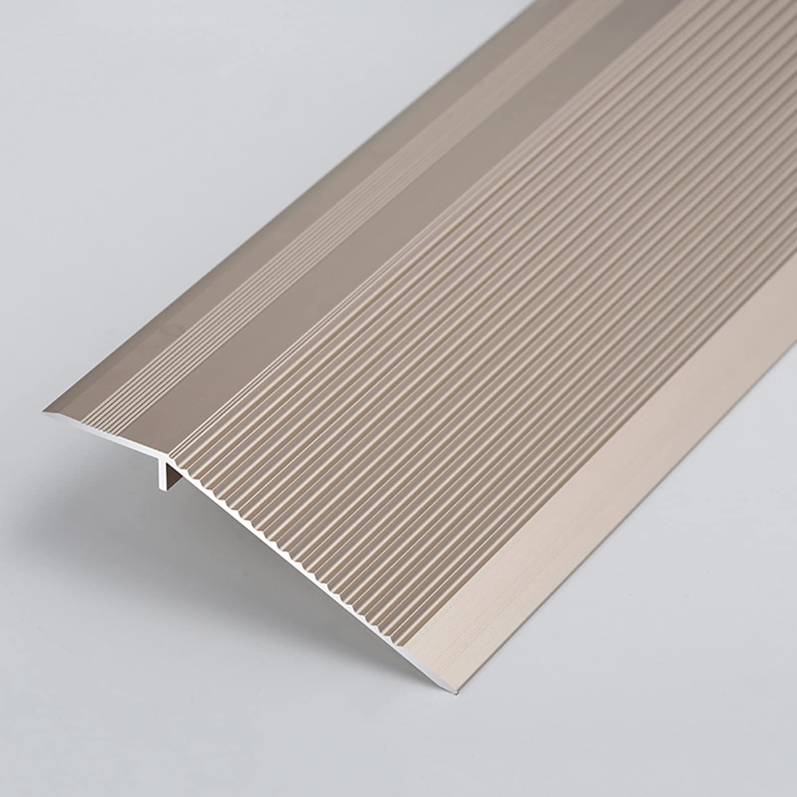 Carpet/Tile Threshold Reducer for Vinyl Flooring,Transition Strip Ramp Threshold Door Transition Strip, Edge ramp Reducer Molding, Matte Frosted Finish(Rose Gold)
