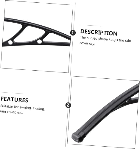 Miniatura 8 de Yardwe 2 piezas de soporte de toldo de patio, soporte de cubierta de policarbonato para ventana, toldos exteriores para puertas, soportes de
