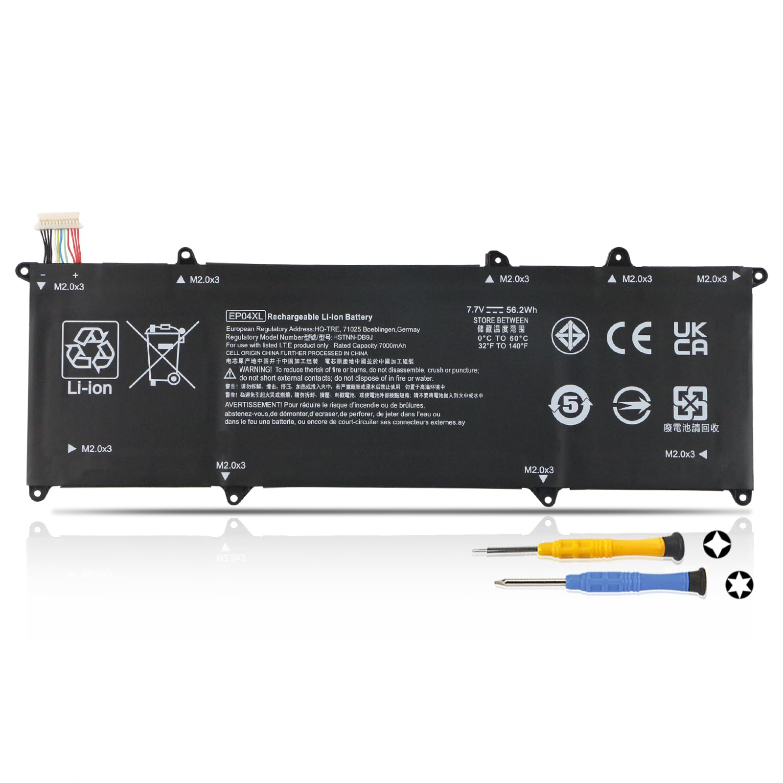 EP04XL Laptop Batteria per HP Elite Dragonfly G1 G2 2019 2020 EliteBook | Dragonfly Max 2021 2-in-1 Convertible 13.3" Notebook PC EP04056XL HSTNN-DB9J HSTNN-IB8Y L52448-1C1 L52448-241 L52581-005
