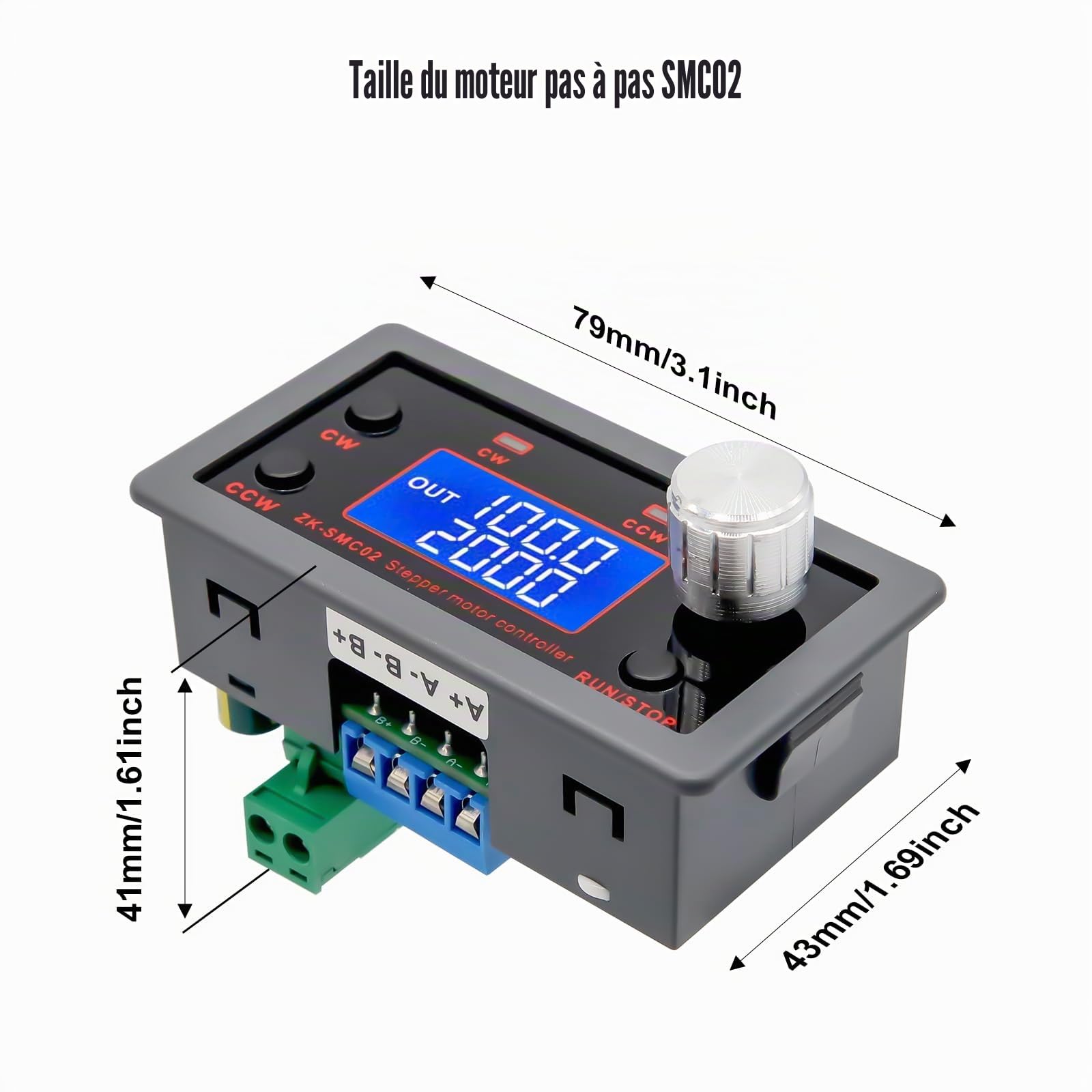 Moteur Pas à Pas NEMA 17 Binghe SMC02 Pilote avec Affichage Numérique Contrôle Avant/Arrière pour NEMA 17 23