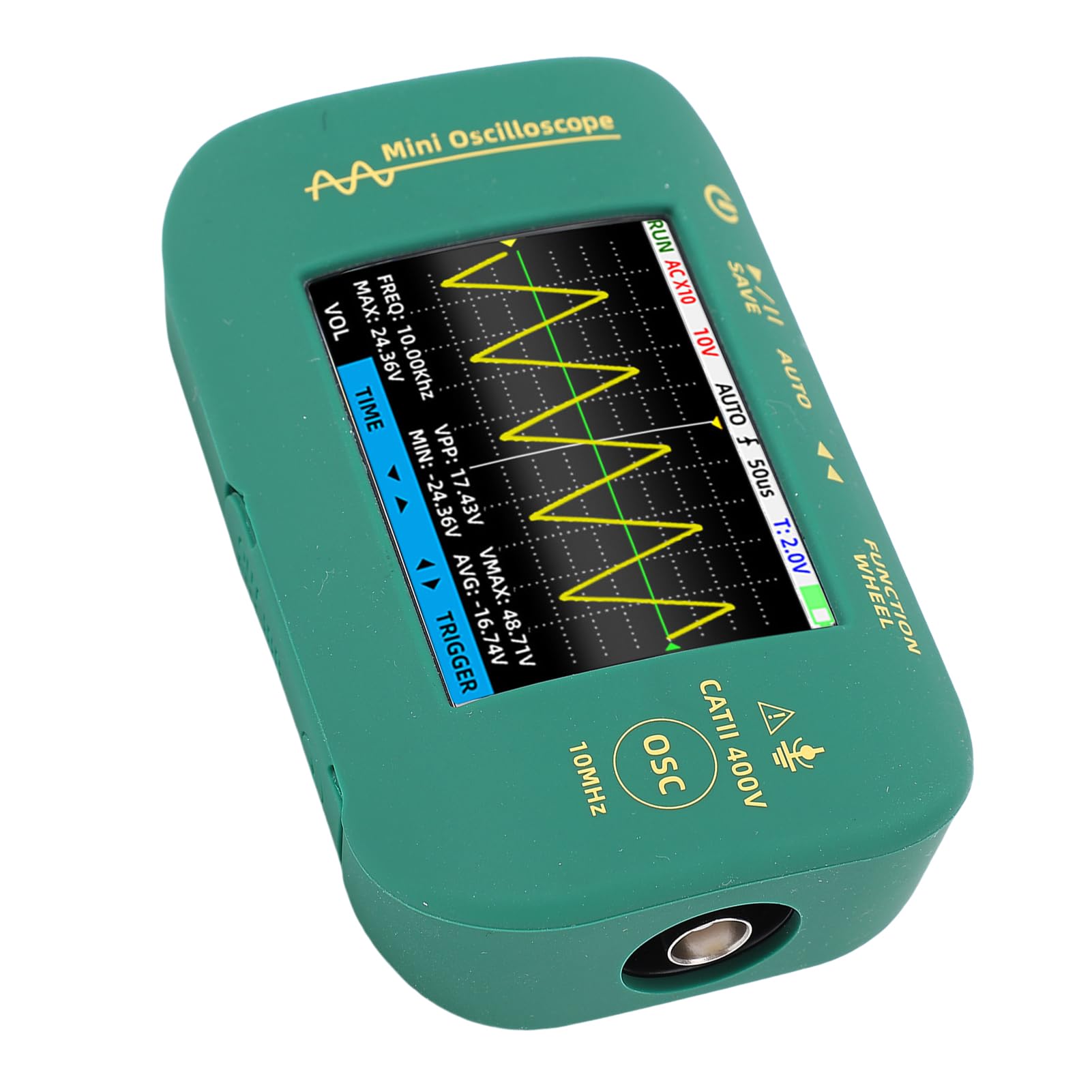 Keenso Tragbares Digitales Oszilloskop, Hohe Präzision, 10 MHz Bandbreite für Elektroniktests, 2,8-Zoll-Bildschirm