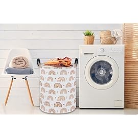 Sanjiaofen Rainbow Laundry Hamper,Kids Laundry Basket Collapsible Girls Storage Baskets for Home Decor,Office,Home Organizer,(Simple Rainbow