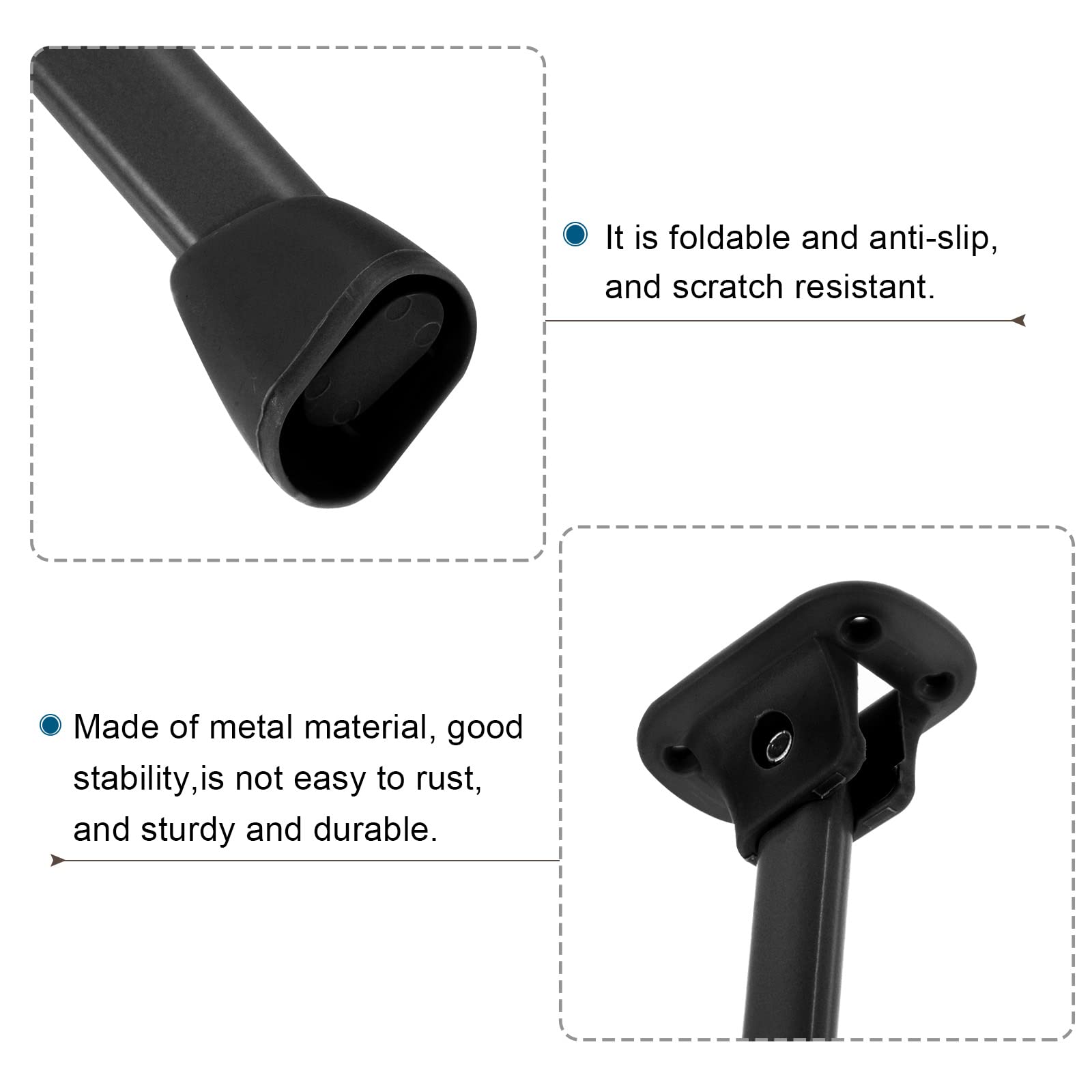 PATIKIL Folding Table Legs, 4 Pack 10.2" Length Foldable Anti-Slip Bed Tables Leg Replacement, Black, 26 x 27 cm - Image 4
