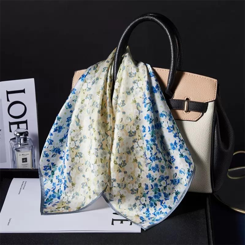 Image of ANDANTINO 100% Mulberry Silk Scarf -21 inch Square Neckerchief with Gift Packed