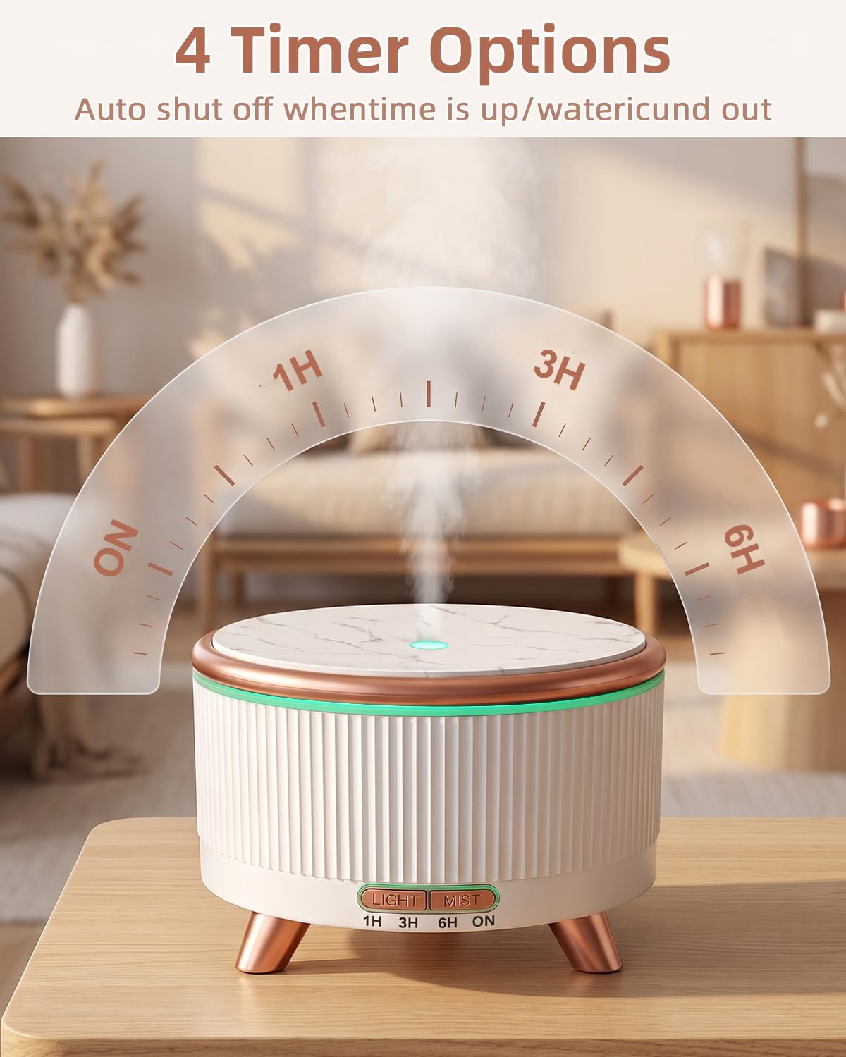 500ml Diffusore di Oli Essenziali,Umidificatore Ambiente | Profumatore per Ambienti Ultrasuoni, Silenzioso, Timer, Spegnimento Auto,7 Colori LED, per Aromaterapia, Yoga