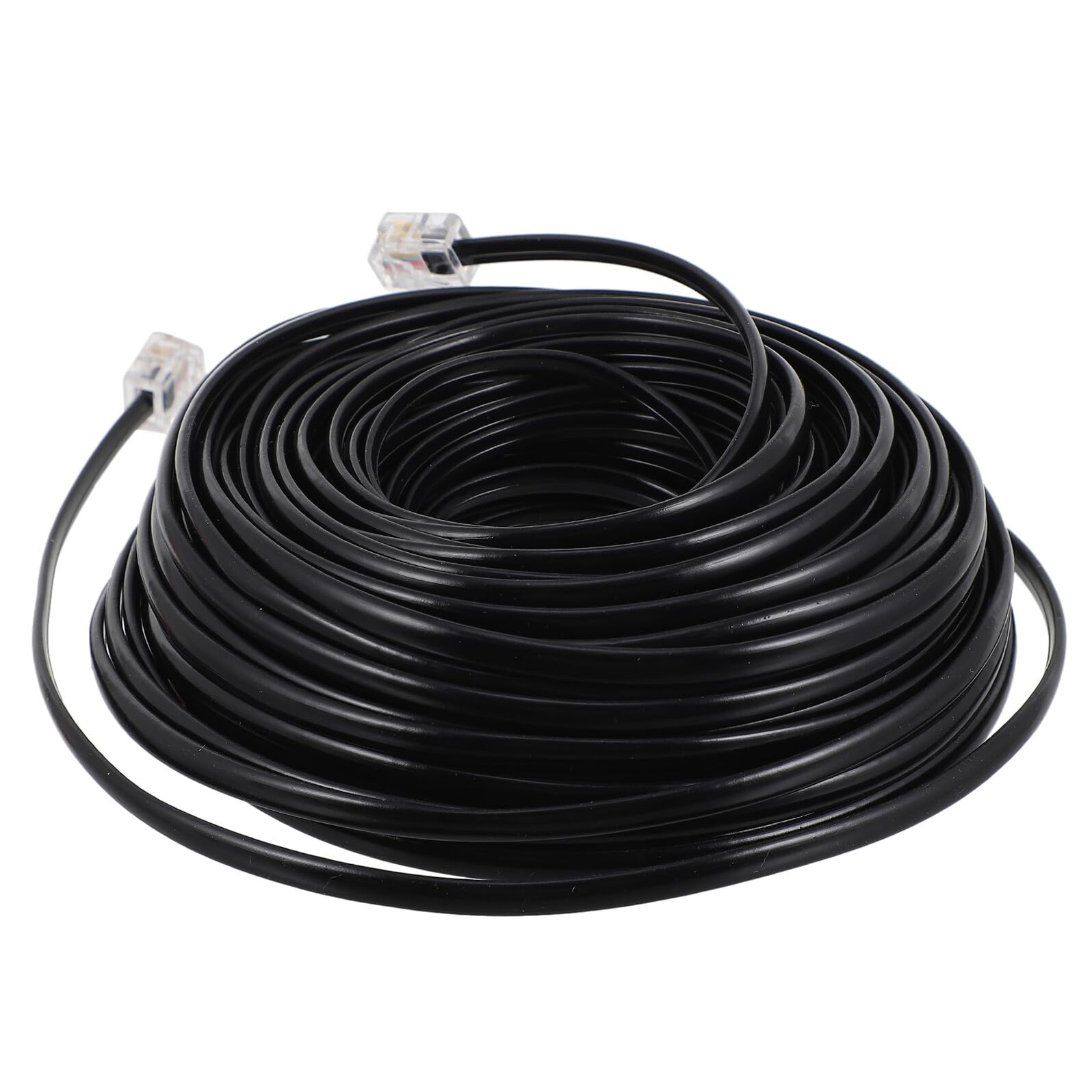 Cable telefónico RJ11 alargador de 20 m blanco para conectar teléfono fijo y fax 8