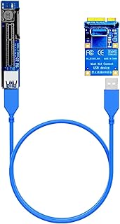 GLOTRENDS Mini PCIe Extension Cable (23.6 Inch/60cm), Mini PCI-E to PCI-E X4 Riser Cable for PCIe WiFi Card, M.2 PCIe Card, Firewire Card, USB PCIe Card, Sound Card, etc (UEX105)