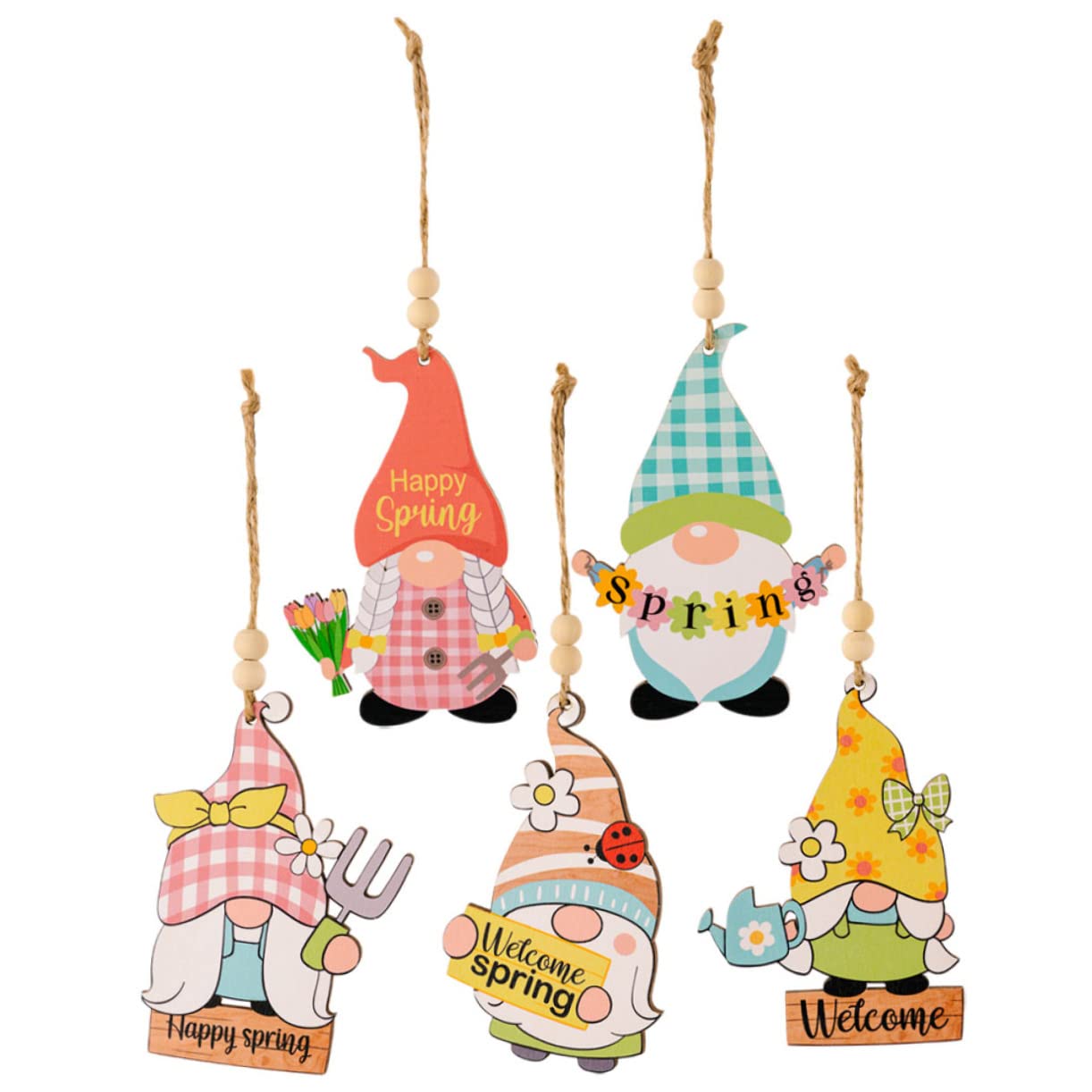 Ciieeo 4 Sätze Gesichtsloser Puppenanhänger Ostern Anhänger Geschenkidee Ostern Willkommensschild Für Die Haustür Osterbaum Osterszene Holzdekoration Holzschild-Ornament 5 Stück * 4