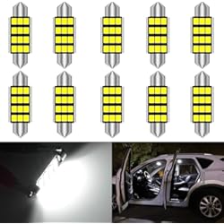 Luces Tablero Fiat Punto KATUR 1.72  42mm 211 212 211-2 LED Super Brillante 5630 Chipsets CanBus de Aluminio Festoon sin Errores Mapa de la Puerta Interior del automóvil Luces de Techo Xenón Blanco 12V Paquete de 10