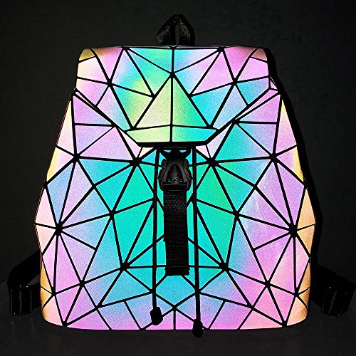 Diomo Geometric Lingge Women Backpack Luminous Mens Travel Shoulder Bag Rucksack (Luminous No.3) #TOP5