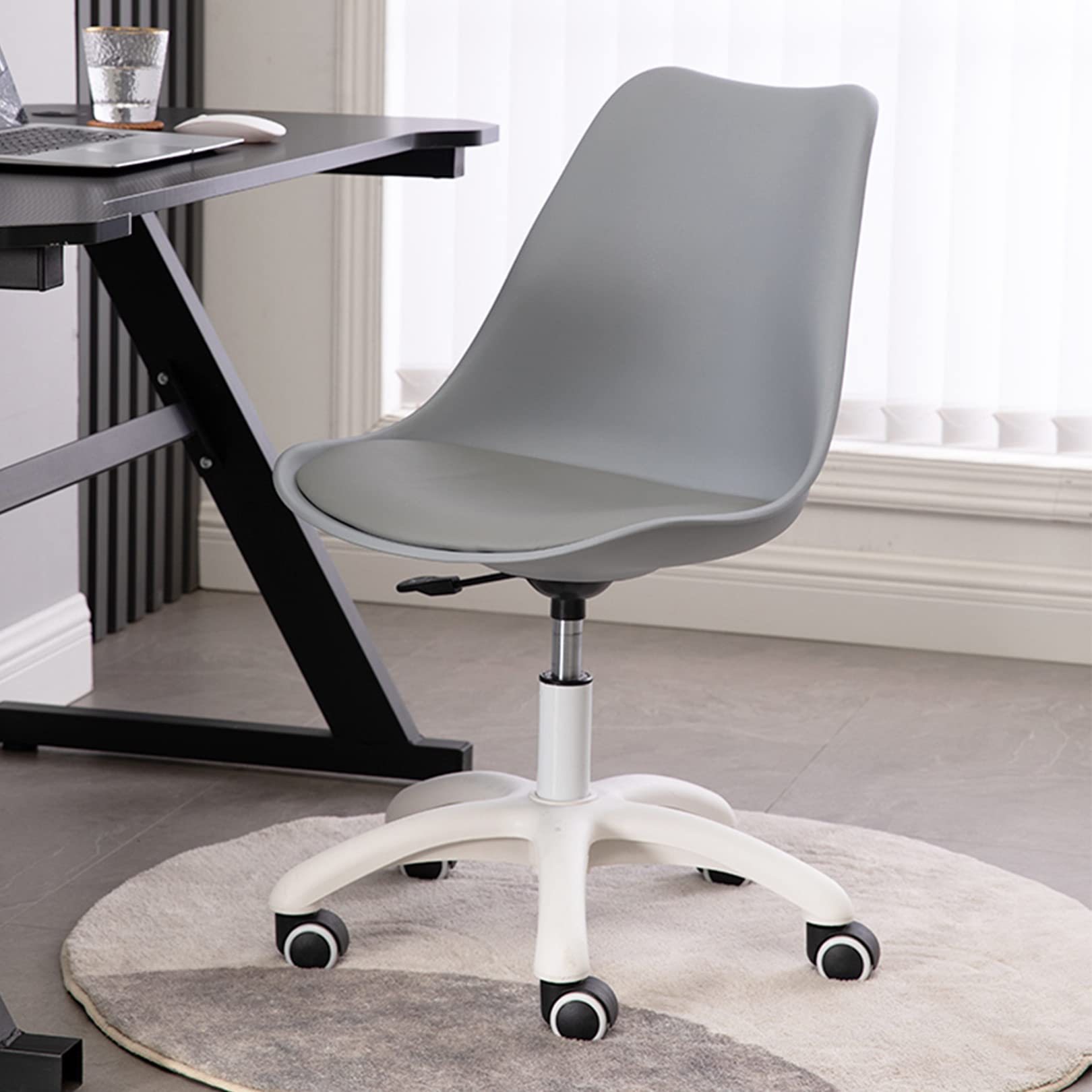 Obrotowe krzesło biurkowe z regulacją wysokości do domowego biura, ergonomiczne krzesło komputerowe z materiału PP, do nauki i pracy, wygodny i stylowy design