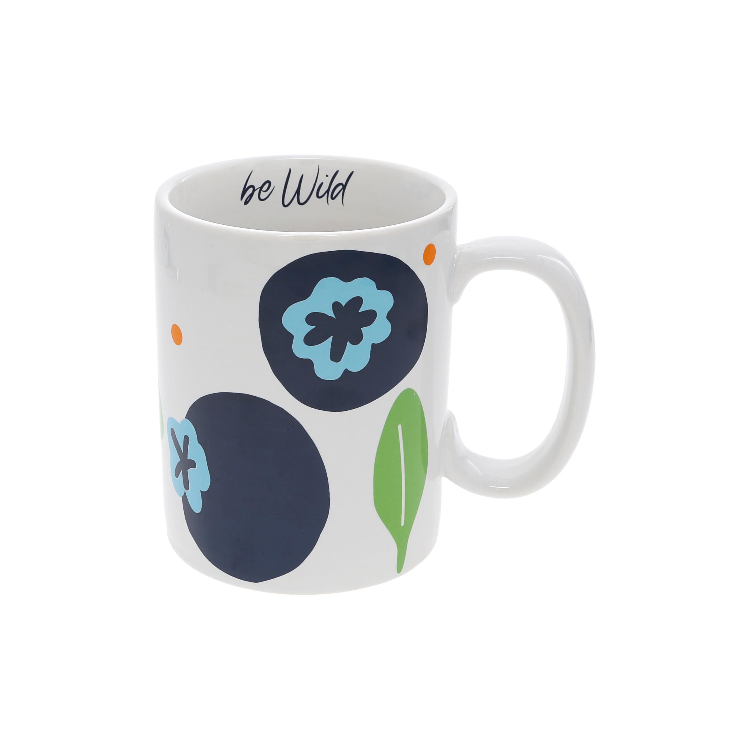 Pavilion - Be Wild - 18 Oz 532 mL Blueberry Blueberries Novelty Playful Fun Vintage Polka Dot Hot Cold Coffee Mug Tea Cup Big Handle Drinkware