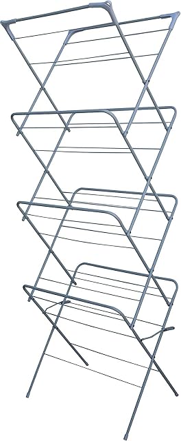Clothes horse Airer Drying Rack Laundry Dryer Concertina 4 Tier Winged Tower Airing Washing Line Lightweight Indoor Outdoor Easy Storage