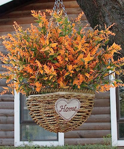 RECUTMS Fall Decoration for Home, Artificial Flowers for Outdoors Artificial Fall Flowers for Outdoors UV Resistant Artificial Plants Outdoor Artificial Flowers for Outdoors in Pots(Salmon)