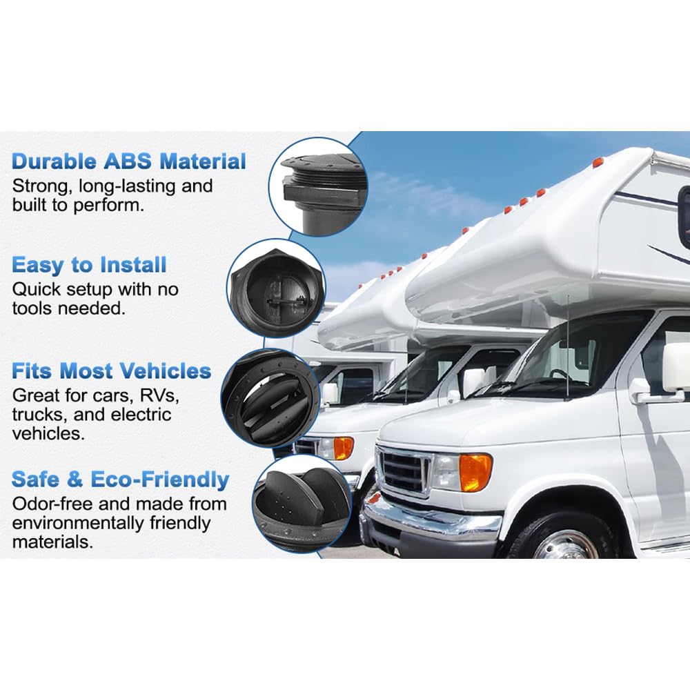 Nero 60mm Bocchetta Aria Condizionata Auto Ventilazione Universale A/C Griglia per Camper RV