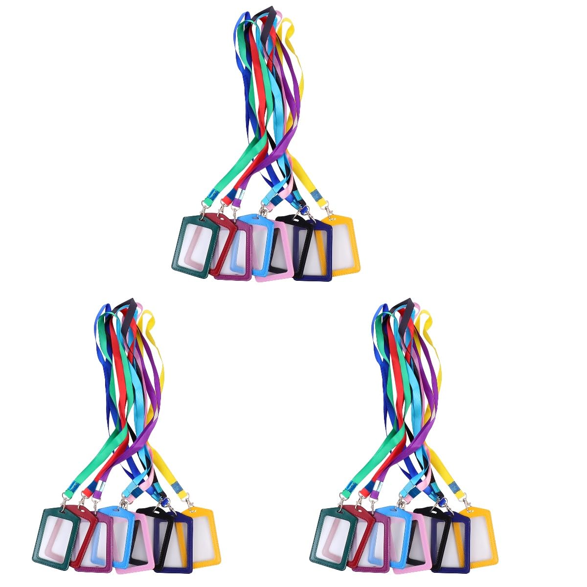 NUOBESTY 3 Sätze Arbeits Karten Halter Schlüsselbandhalter Abzeichenhalter Lanyard-arbeitskartenhalter Tragetasche Aus Leder Transparenter Ausweishalter Polyester Colorful 8 Stücke * 3