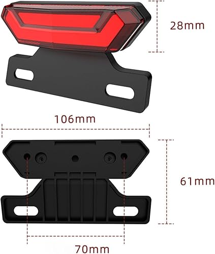 Miniatura 7 de Luz trasera de bicicleta eléctrica, 2 en 1, luz trasera de bicicleta, luz de freno, 36-48V, accesorios de bicicleta de seguridad, accesorios de luz