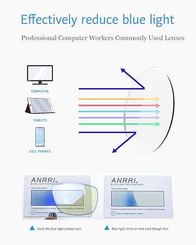 Miniatura 5 de ANRRI Gafas de computadora clásicas y elegantes con bloqueo de luz azul estilo ojo de gato para mujer, marco vintage