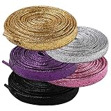 AYECEHI Shimmery glitter 42" Solid Colors Flat Shoelaces Flat Colored Shoe Laces Strings for Sneaker