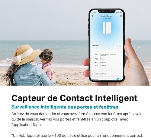 Tapo Détecteur de Mouvement Intelligent Tapo T110, pour la sécurité des fenêtres/Portes, durée de Vie de la Batterie de 1 an et Plus, Notification d'application instantanée, Hub requis - 3