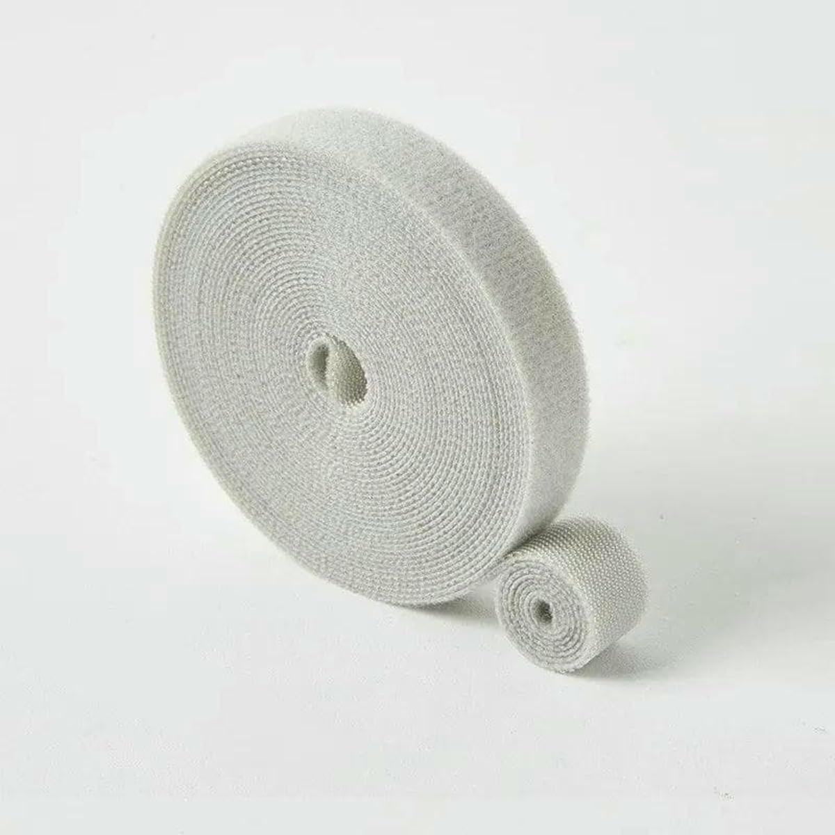 1 Roll Reusable Fastening Tape Cable Ties, Multi-Purpose Cord Organizer, Computer and Wire Storage, Data Cable Management Tie-Grey-5m