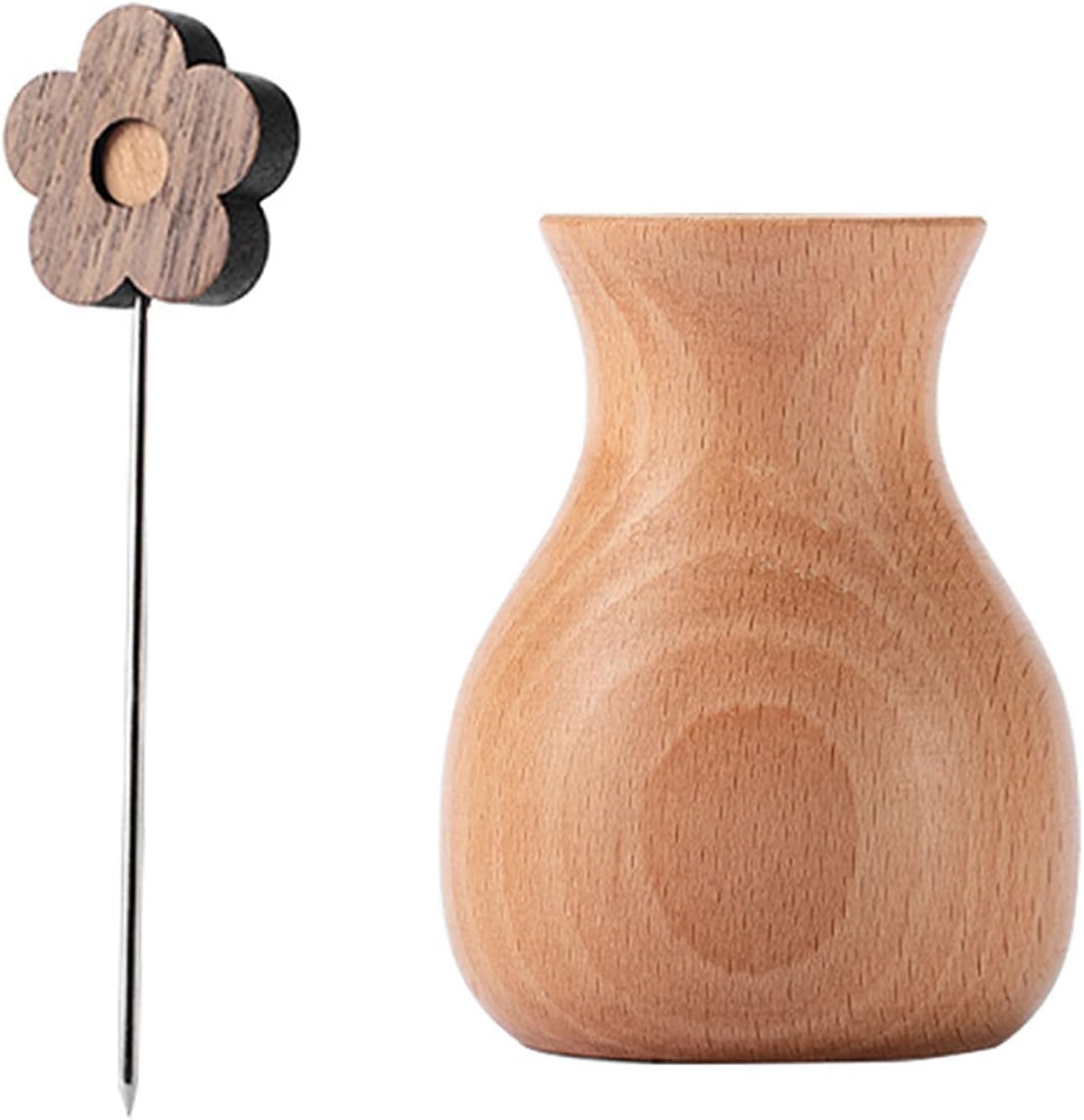 Fruit Picks Flower Shaped Forks Toothpicks Pick Storage Holder Wooden for Kitchen Restaurants Flower Picks for Cupcakes