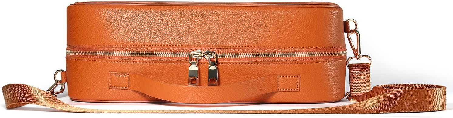 Storage Bag for Vision Pro Virtual Reality Glasses, Protable Handbag Shockproof Shoulder Carrying Bag Travel Large Space VR Portable Storage Bag (Brown)