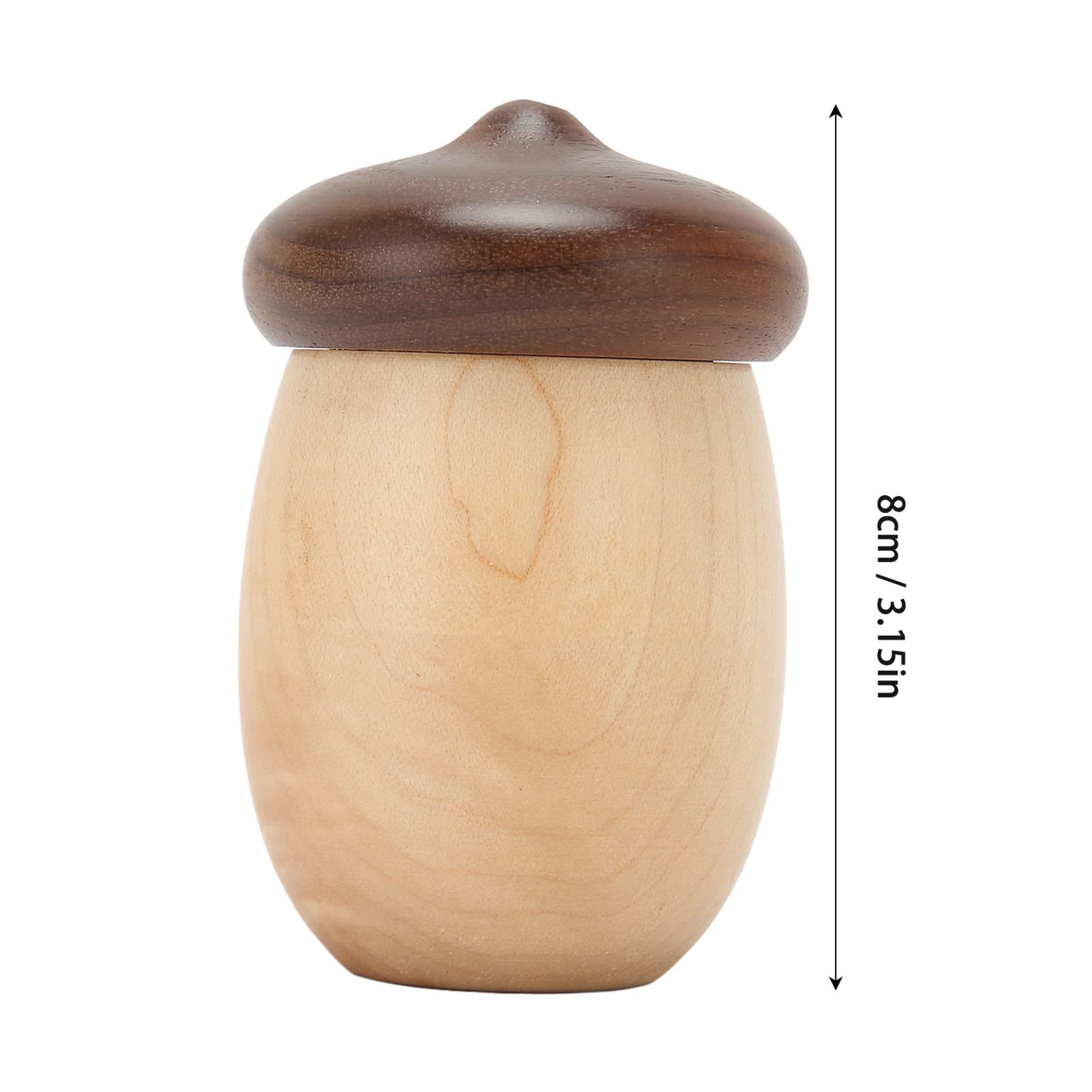 Jeanoko Wooden Acorn Toothpick Container Holder Cute Design Rounded Corners Rubber Rings Home Office Cafe Hotel Restaurant Decor Small Toothpick Dispenser with Wood Toothpicks Holder