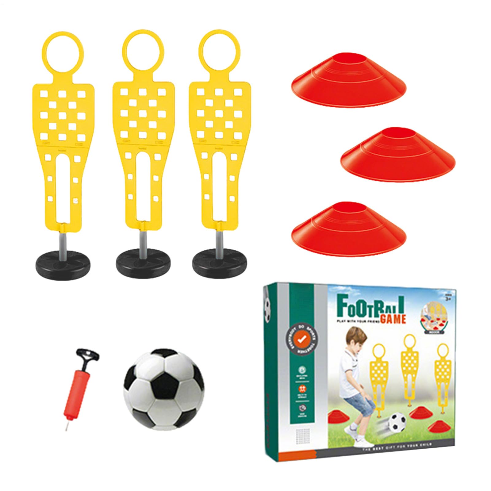 Generisch Entrenamiento de fútbol | Equipo de entrenamiento de fútbol y adición | Juguetes educativos para niños con carreras de obstáculos Juguetes deportivos multipersona para exteriores, parque