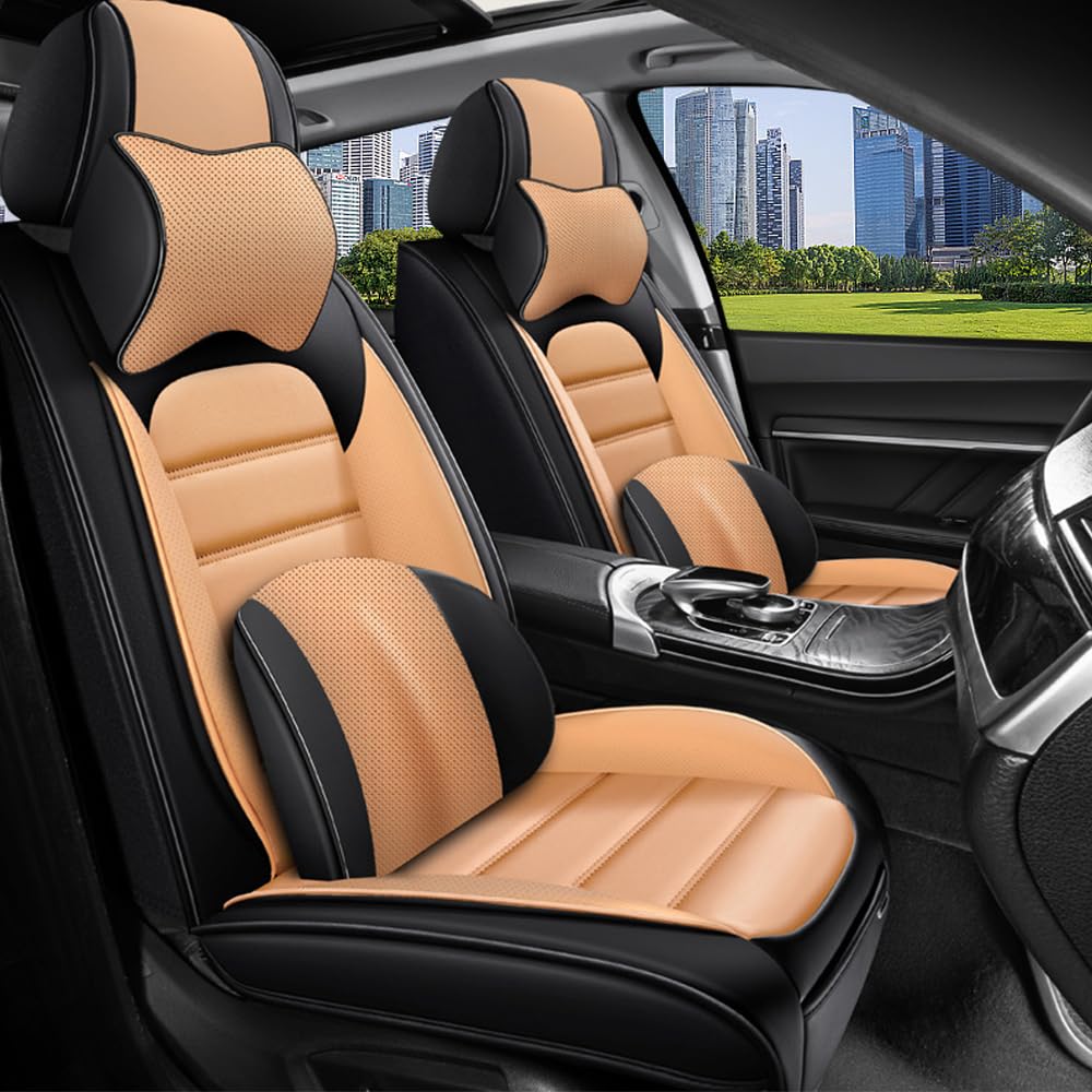 CVQAZ Car Seat Covers for Lexus GX 470 2003-2009 Premium Leather Seat Cover Waterproof Anti-Slip Seat Covers All Weather Car Seat Automotive Seat