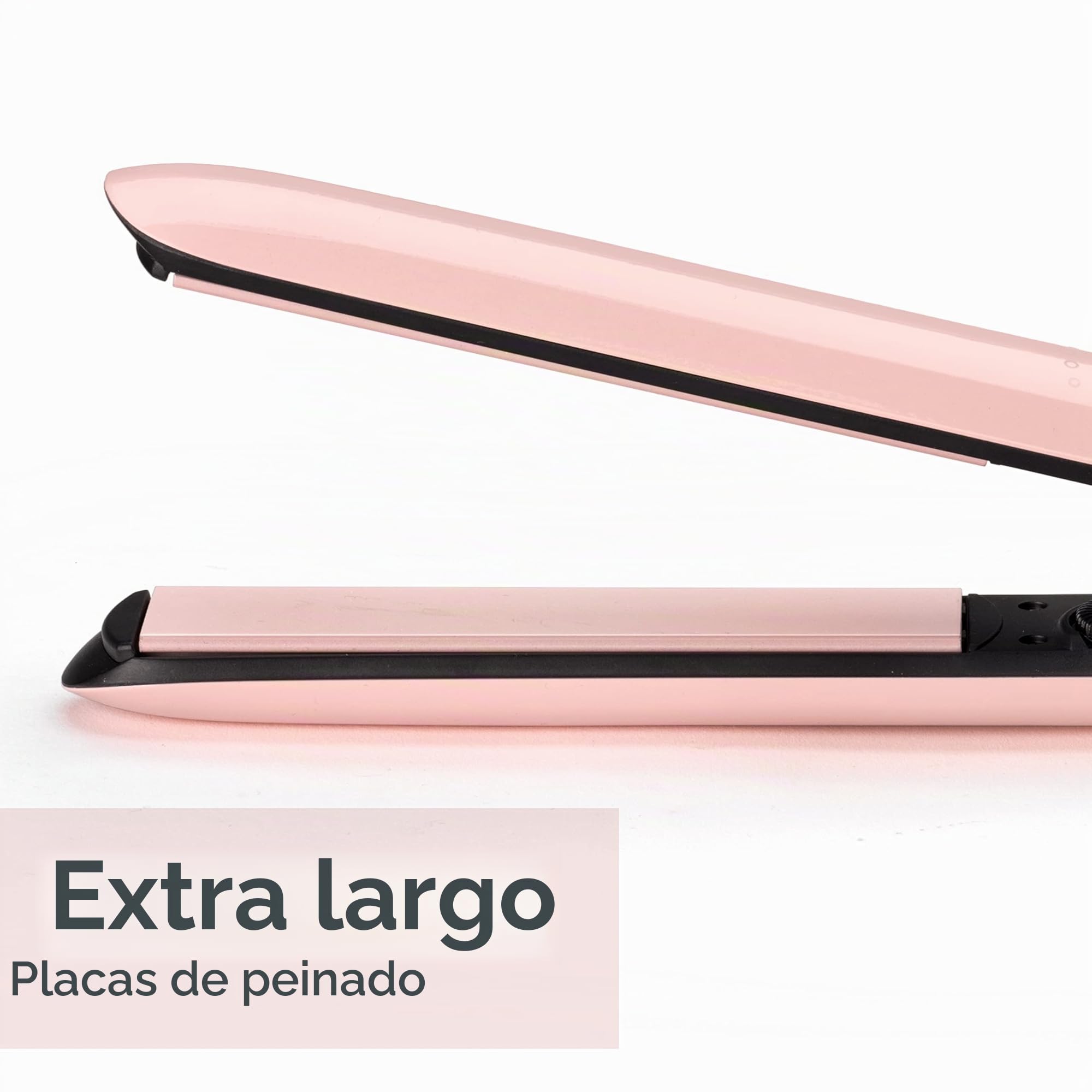 BaByliss Rose Blush 235C Plancha de pelo, platos de cerámica extralargos, calor variable hasta 235 °C, color rosa