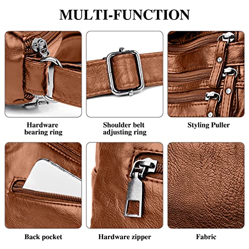 Image of WITERY Crossboby Bag for Women - Soft PU Leather Multi-Pocket Shoulder Bag Handbag with Adjustable Strap