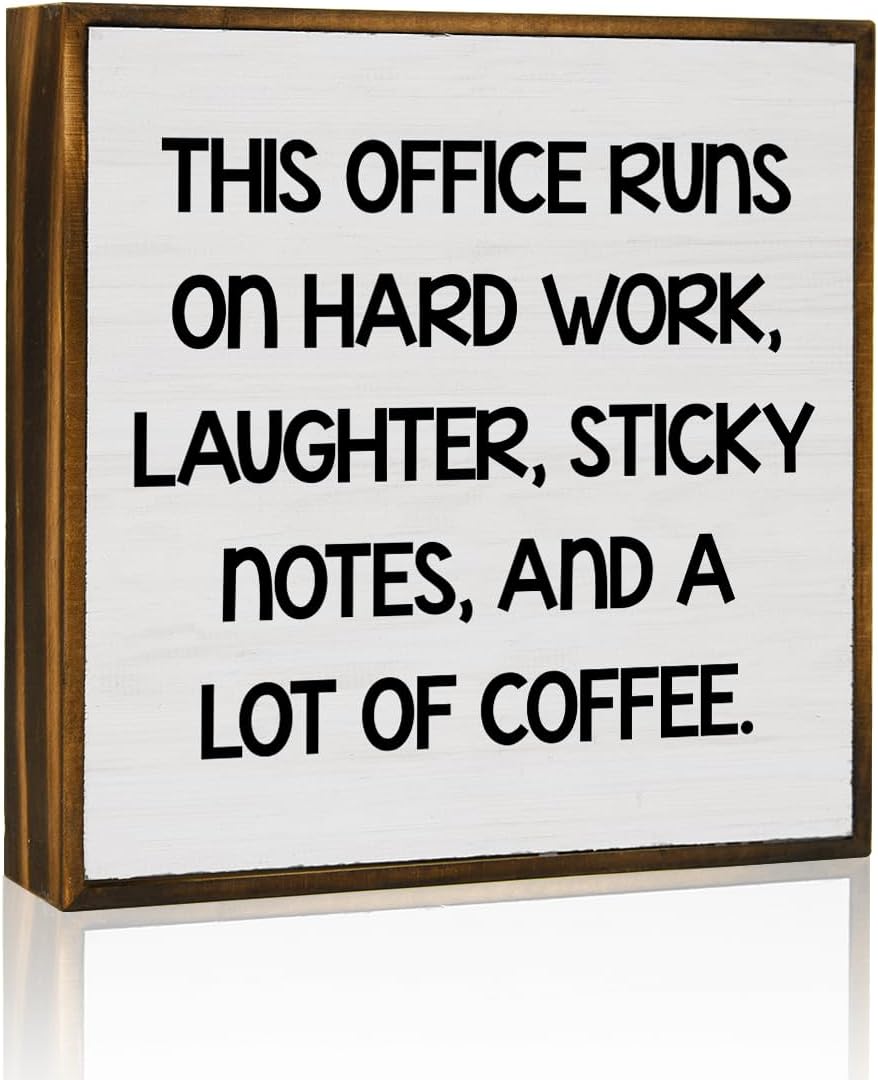 Funny Office Decor Wood Sign Humor Quotes Office Gifts for Men Women