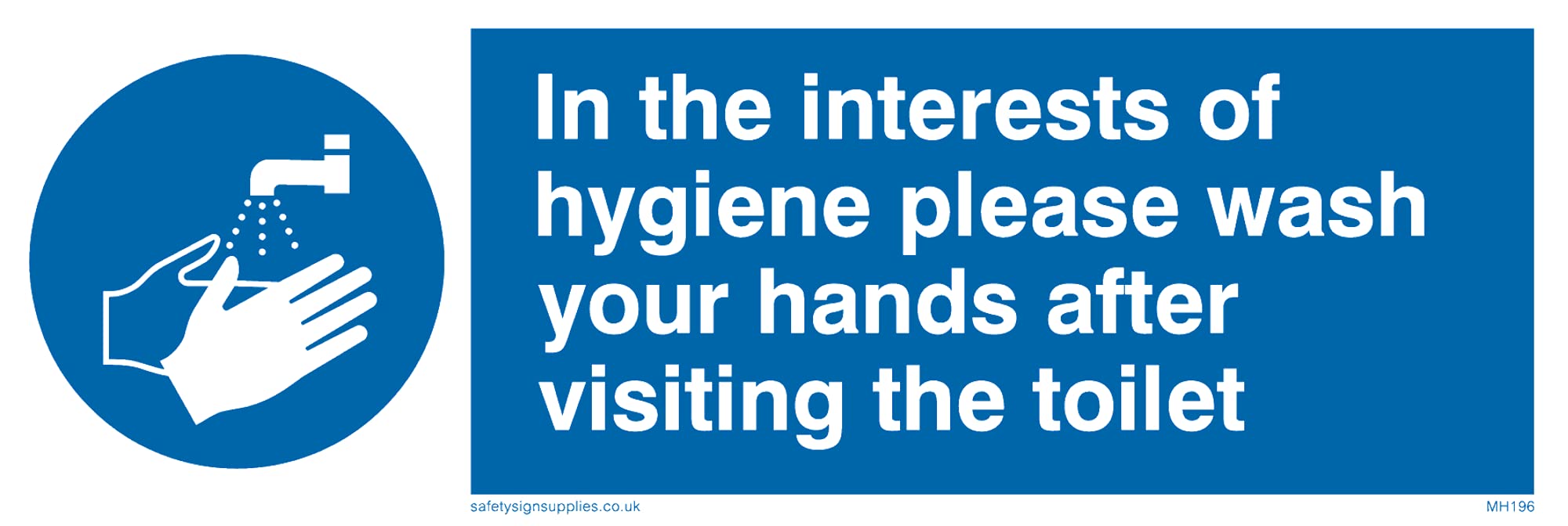 Pack of five - Hygiene Wash Hands Sign - 150x50mm - L15