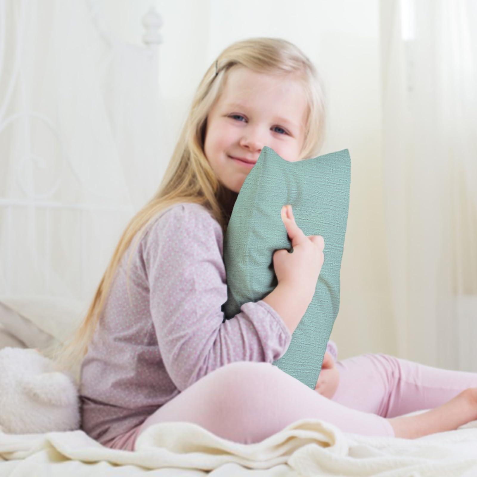 Winmany Fundas de almohada de muselina de algodón para bebés, niñas y niños, fundas de almohada de viaje con diseño de sobres, accesorios para cuna, se adapta a almohadas de 33 x 45 cm, 35,5 x 48,3 cm
