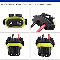 Vista 5 de Kewucn 2 unidades OEM 9005 9006 9012 HB3 HB4 hembra adaptador de cableado conector de cable, accesorios de repuesto de cable de portalámparas serie