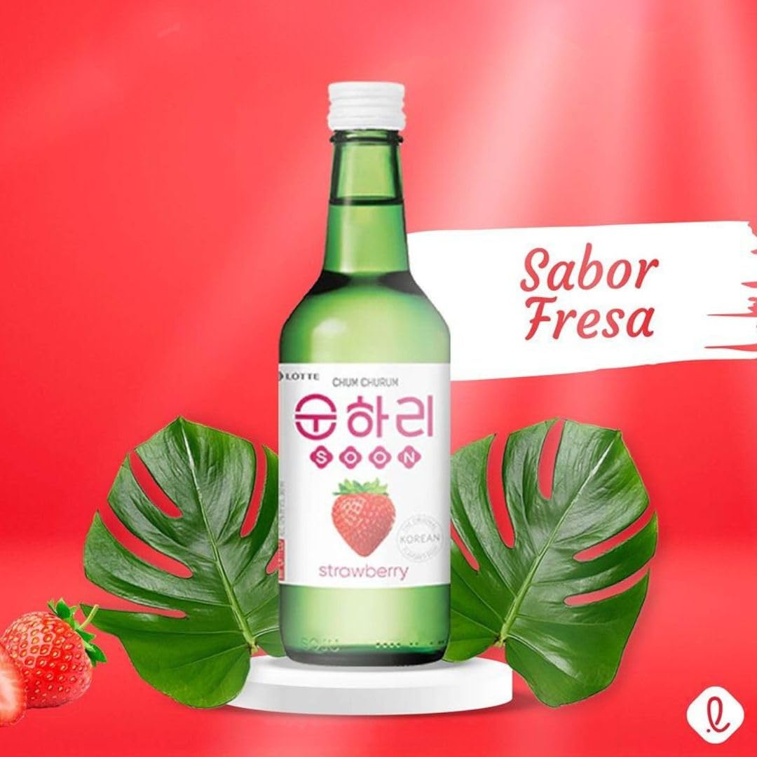 Korean Market | Soju Coreano Sabor Fresa | Chum Churum | 350ml (Alc.12%)