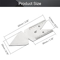 Vista 2 de Utoolmart Medidor central de rosca de 55 grados, medidor de ángulo de corte de acero inoxidable, aumento de paso de rosca 14202432thd 1 unids