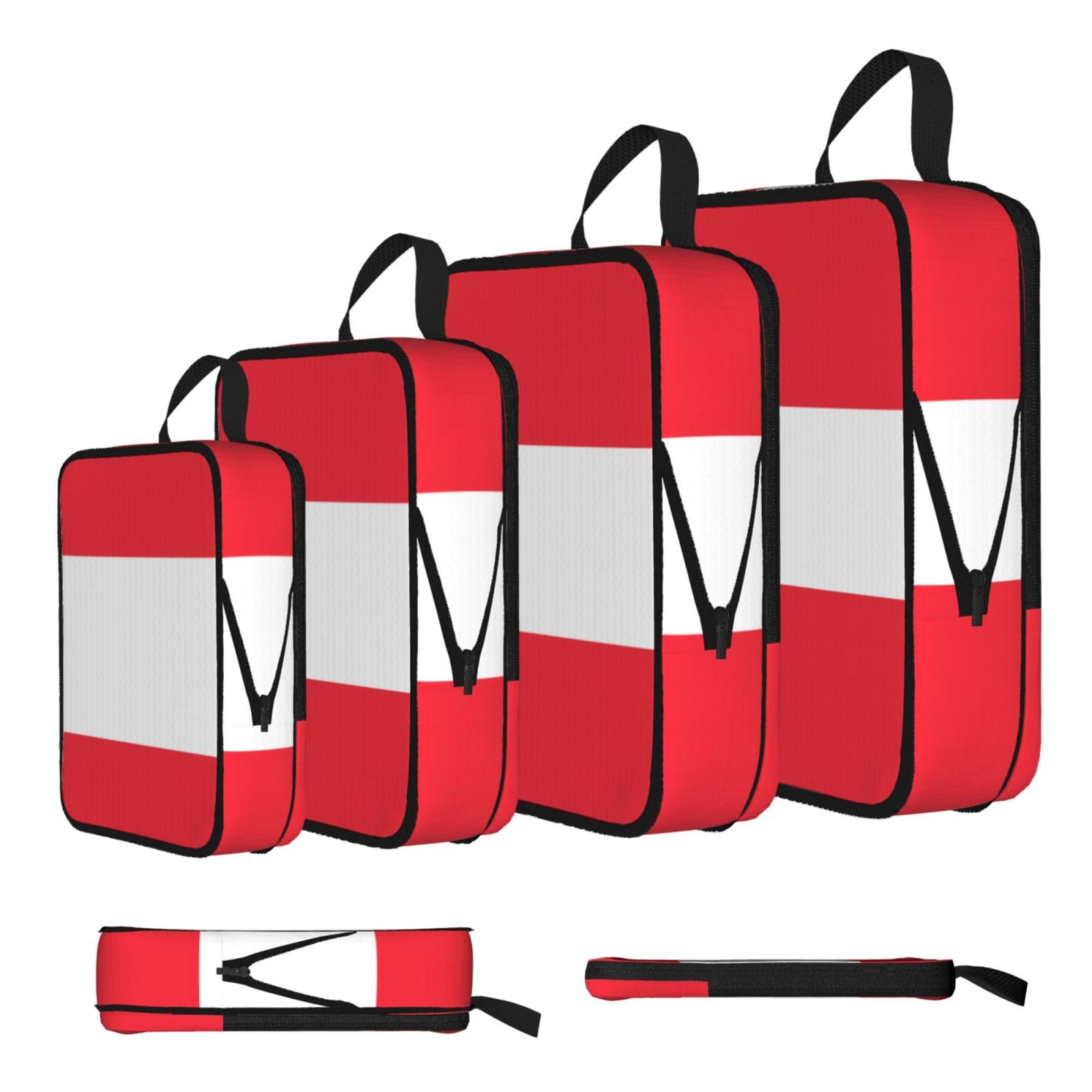 Sxzvvbn Black Austrian Flag Compression Packing Cubes 4 Piece Set