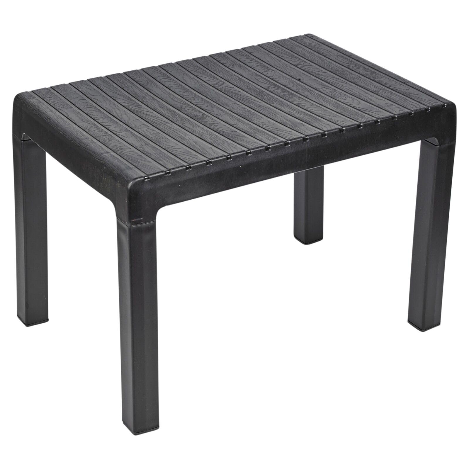 URBN GARDEN 40x60cm Outdoor Plastic Lightweight Coffee Table Patio Balcony Garden Furniture (Black)
