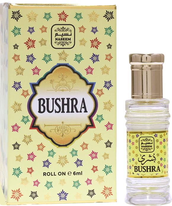 Image of NASEEM Bushra Attar Roll On Perfume Oil 6ml | Fresh Citrus Fruity Aquatic Attar with Cedarwood | Alcohol-Free