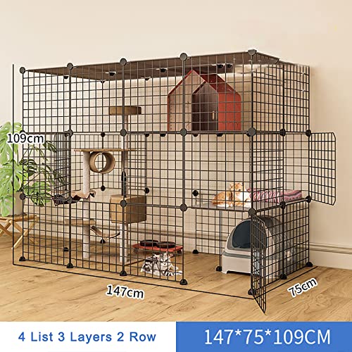 Parc à chat cage pour furet détachable noire et modulable - 8