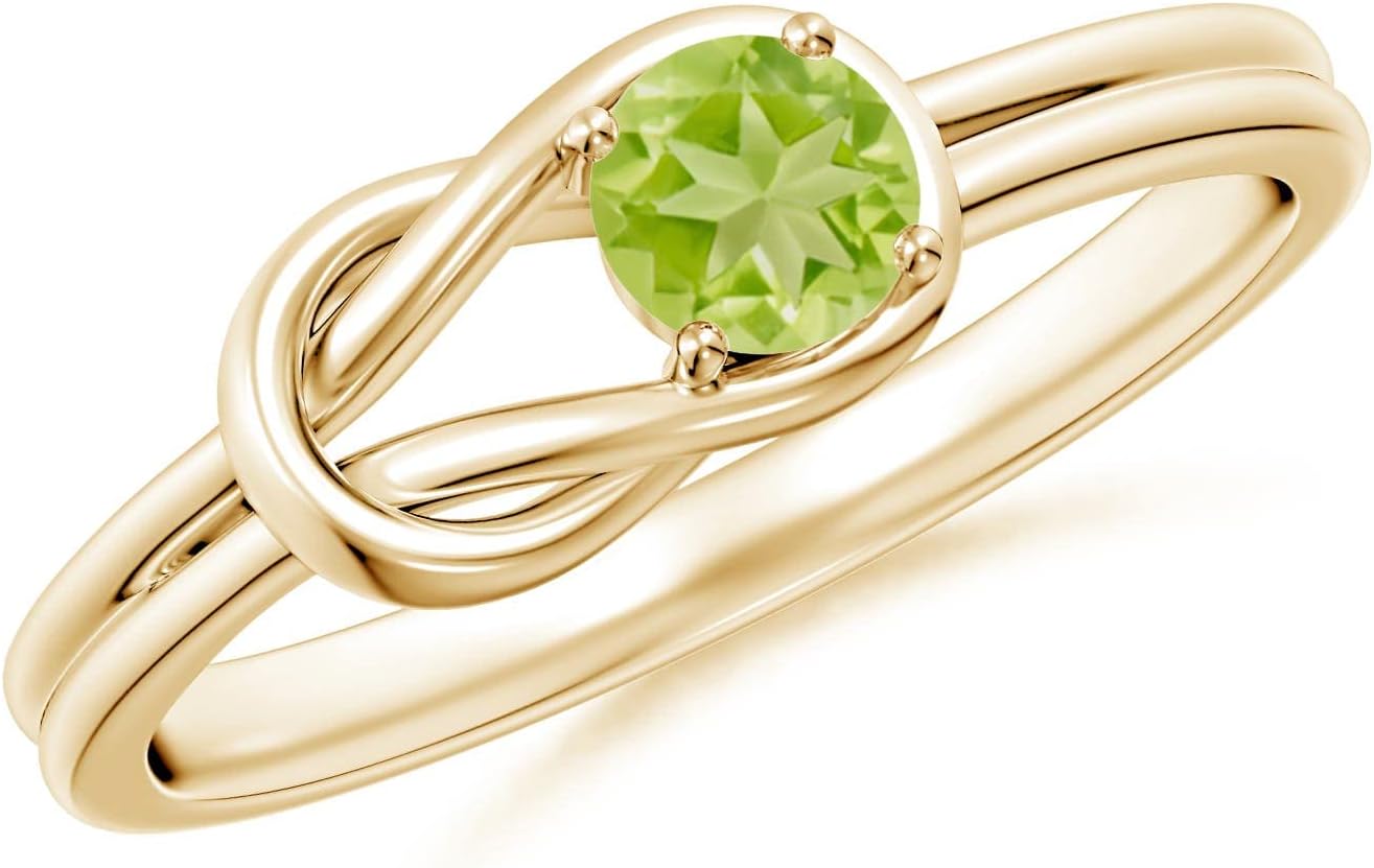 Angara Natural Peridot Solitaire Ring for Women | Solitaire Peridot in 14K Solid Gold/Platinum | August Birthday, Anniversary, Gemstone Jewellery Gift