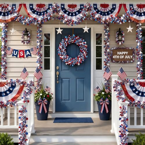 52.5ft Star Glitter Tinsel Garland
