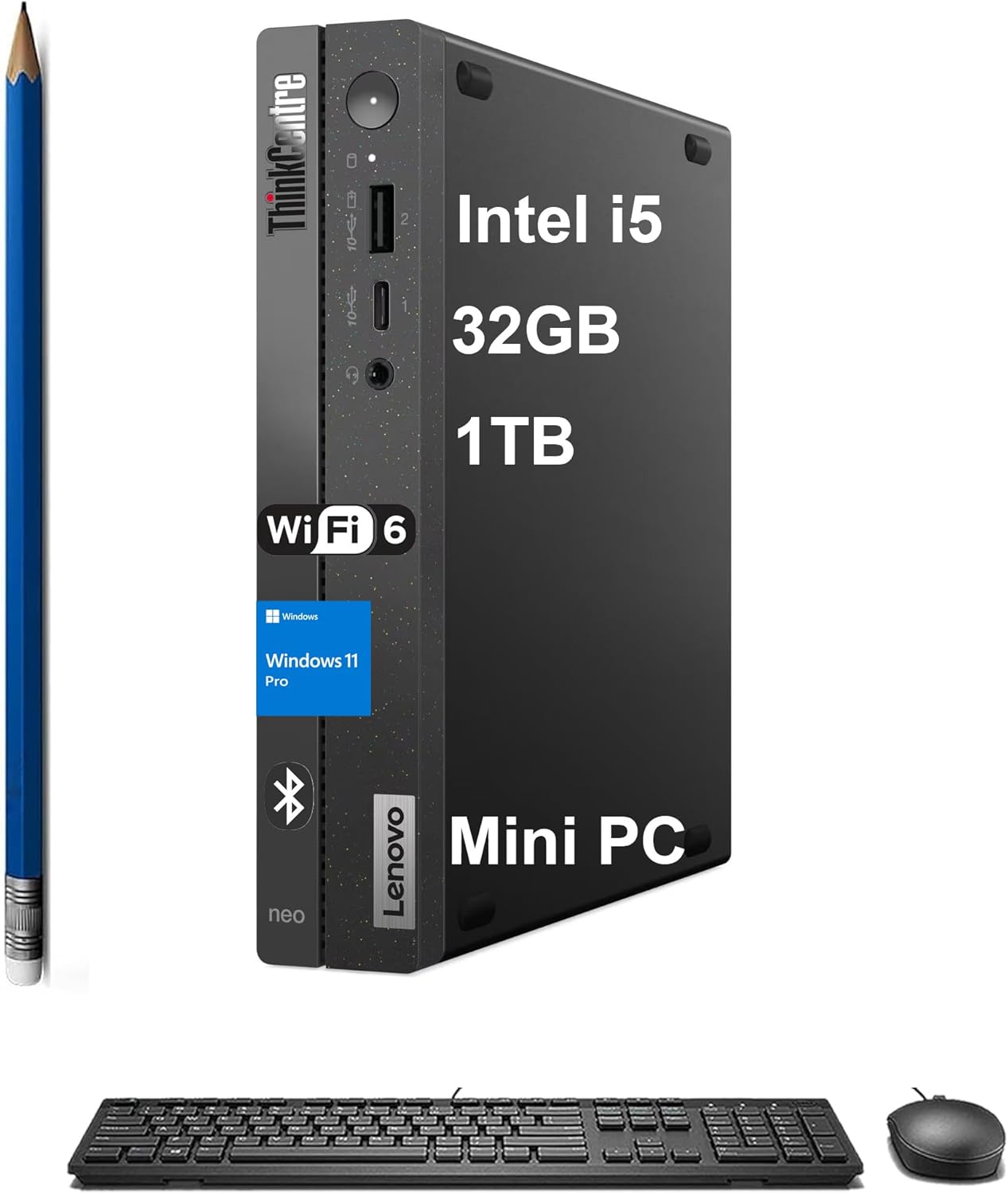 Lenovo ThinkCentre neo 50q Gen 4 Tiny Business Desktop (Intel 8-Core i5-13420H (> i7-1255U), 32GB DDR4 RAM, 1TB SSD, UHD Graphics) MFF, Mini PC, DisplayPort, Ethernet, HDMI, Wi-Fi 6, Win 11 Pro