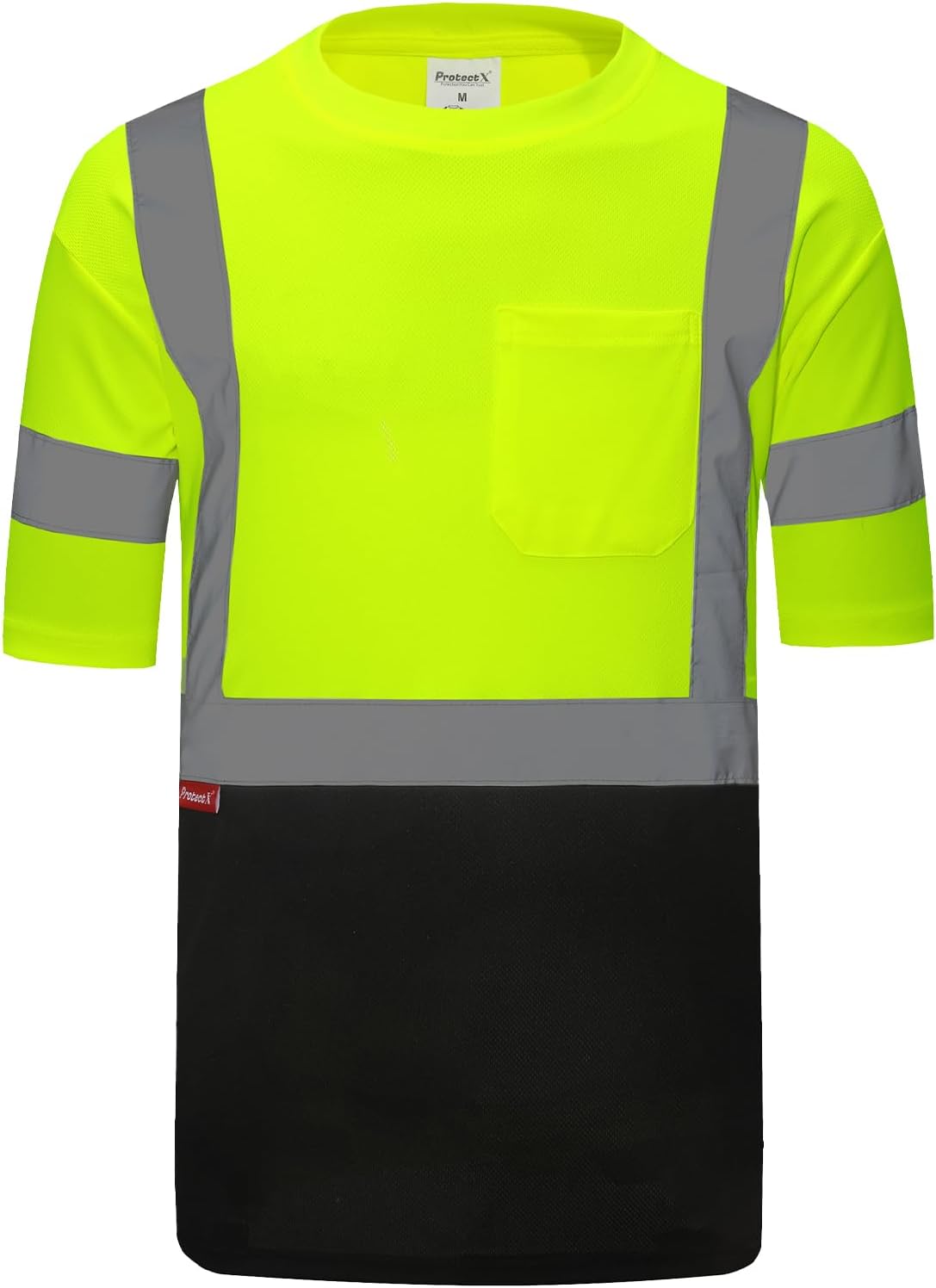 ProtectX High Visibility Short Sleeve Shirts Reflective Hi Vis Safety Shirts for Men and Women Shirts for Construction 1 Pack