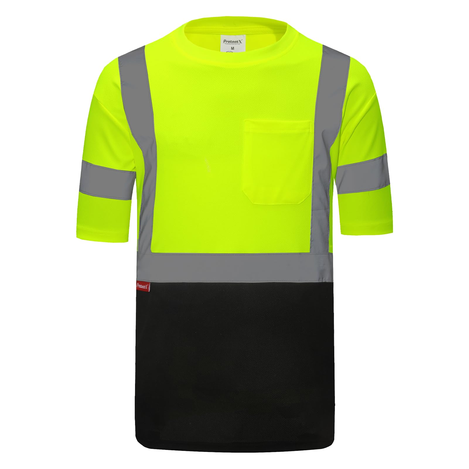 ProtectX High Visibility Short Sleeve Shirts Reflective Hi Vis Safety Shirts for Men and Women Shirts for Construction 1 Pack
